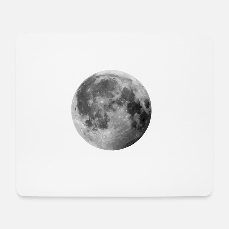 Mond - Mousepad (Querformat) - Weiß