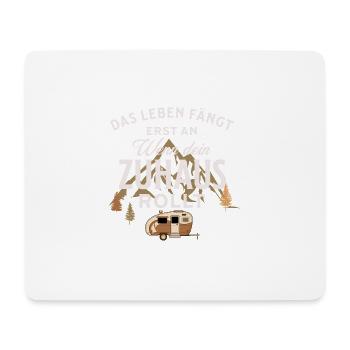 Wohnwagen Camping Zubehör Vintage Das Leben fängt - Mousepad (Querformat) - Weiß - Vorne