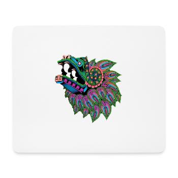 Drache, bunt, illustration,mexikanisch, ornament - Mousepad (Querformat) - Weiß - Vorne
