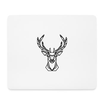 hirschkopf - Mousepad (Querformat) - Weiß - Vorne