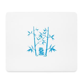 Bambou Bleu - Tapis de souris (format paysage) - blanc - Devant