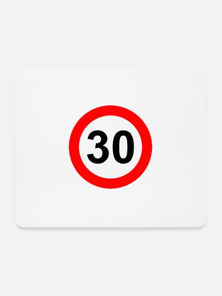 Road sign speed limit 30 - Mouse Pad (horizontal) - white