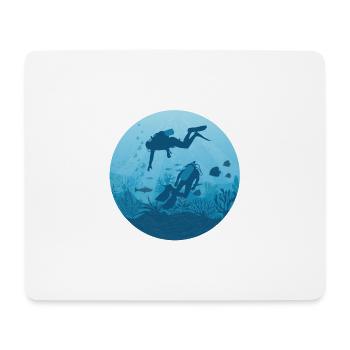 Tauchen - Mousepad (Querformat) - Weiß - Vorne