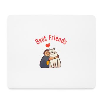 Best friends - Tapis de souris (format paysage) - blanc - Devant