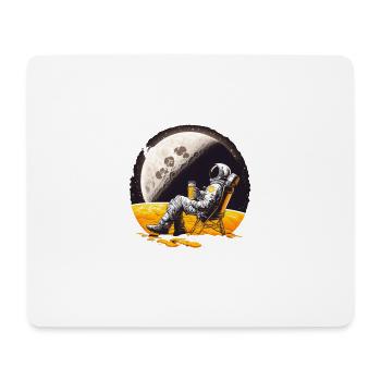 Astronaut cool with beer on an alien planet - Mouse Pad (horizontal) - white - Front
