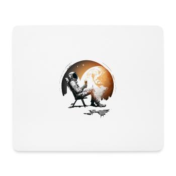 Relax Space Astronaut with beer - Mouse Pad (horizontal) - white - Front
