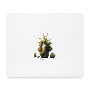 Bière artisanale - Explosion du houblon dans la canette de bière - Tapis de souris (format paysage) - blanc - Devant