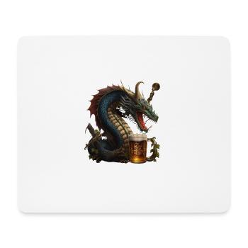 Besonderer Bierliebhaber: chinesischer Drache - Mousepad (Querformat) - Weiß - Vorne