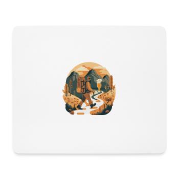 Wandern mit Bier in der Natur. Outdoor Motiv - Mousepad (Querformat) - Weiß - Vorne