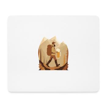 Wanderung mit Bier. Motiv für Outdoor Fans - Mousepad (Querformat) - Weiß - Vorne