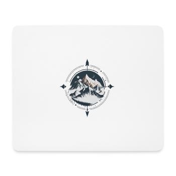 Boussole minimaliste avec montagnes - Tapis de souris (format paysage) - blanc - Devant