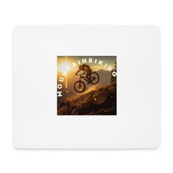Mountainbiking - Mousepad (Querformat) - Weiß - Vorne