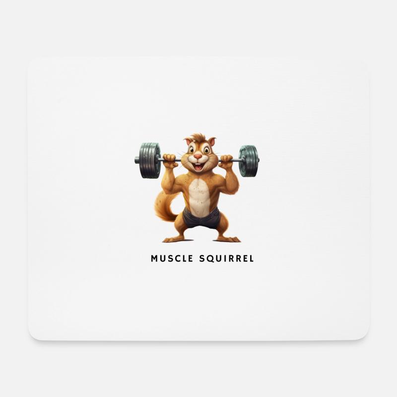 Écureuil musclé - Tapis de souris (format paysage) - blanc