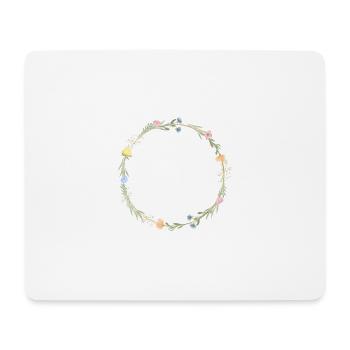 Pastel, Floral Wreath Personalizable - Mouse Pad (horizontal) - white - Front