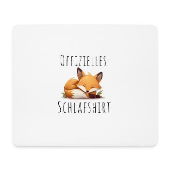 Offizielles Schlafshirt mit süßem Fuchs - Mousepad (Querformat) - Weiß - Vorne