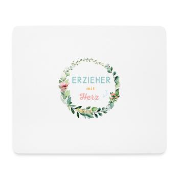 Erzieher mit Herz - personalisierbares Design - Mousepad (Querformat) - Weiß - Vorne