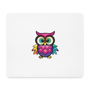 Niedliche Eule Kawaii Maskottchen - Mousepad (Querformat) - Weiß - Vorne
