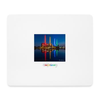 Buntes Kraftwerk Wolfsburg - Mousepad (Querformat) - Weiß - Vorne
