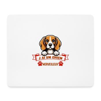 J ai Un Chien Merveilleux - Tapis de souris (format paysage) - blanc - Devant