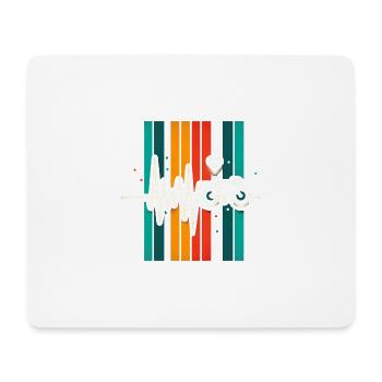 Vintage heartbeat bike - Mouse Pad (horizontal) - white - Front