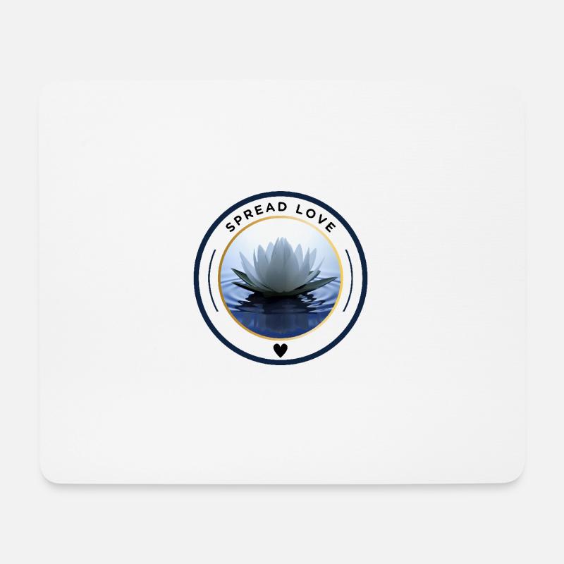 Statement - Lotus - Spread Love - Mousepad (Querformat) - Weiß