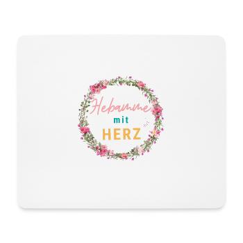 Hebamme mit Herz - personalisierbares Design - Mousepad (Querformat) - Weiß - Vorne