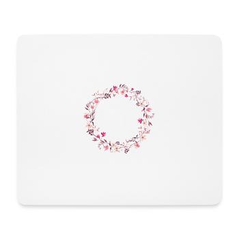 Flower wreath in pink, pink and violet - delicate & round - Mouse Pad (horizontal) - white - Front