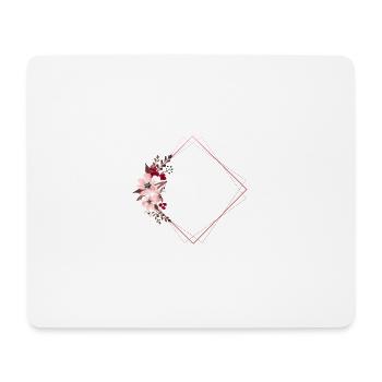 Blumen im rechteckigen Rahmen / Pink-Töne - Mousepad (Querformat) - Weiß - Vorne