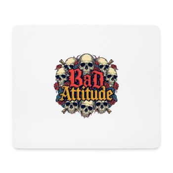 Bad Attitude Skull Roses - Mouse Pad (horizontal) - white - Front