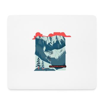 Pistenrausch Berglandschaft Illustration - Mousepad (Querformat) - Weiß - Vorne