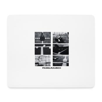 Padelrausch Collage BW - Mousepad (Querformat) - Weiß - Vorne