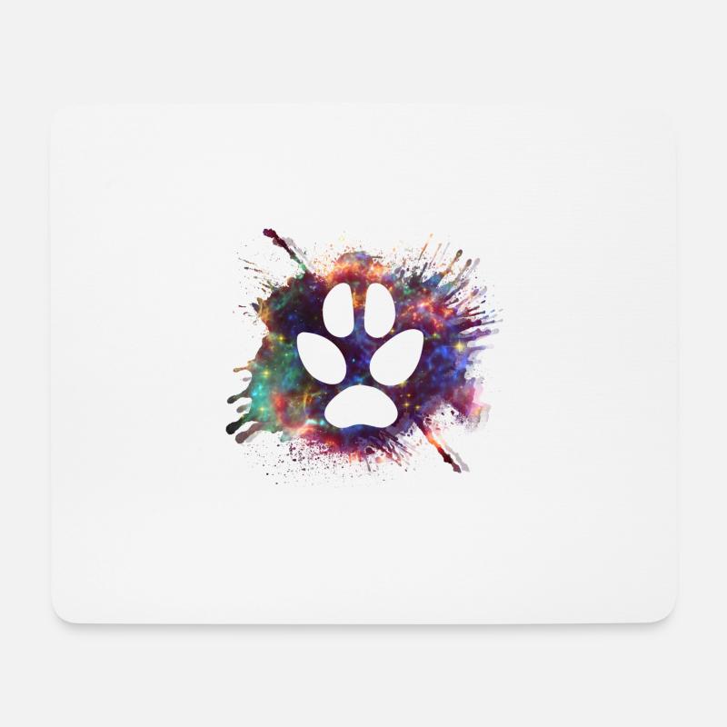Hundepfote Weltraum Sterne Kassiopeia - Mousepad (Querformat) - Weiß