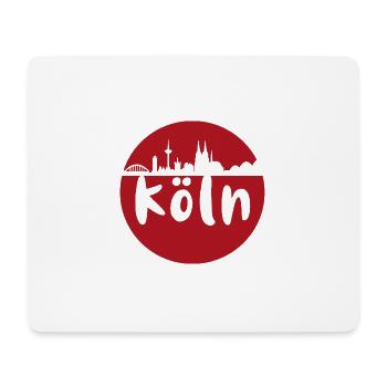 köln,kreis,scherenschnitt, skyline,rot - Mousepad (Querformat) - Weiß - Vorne