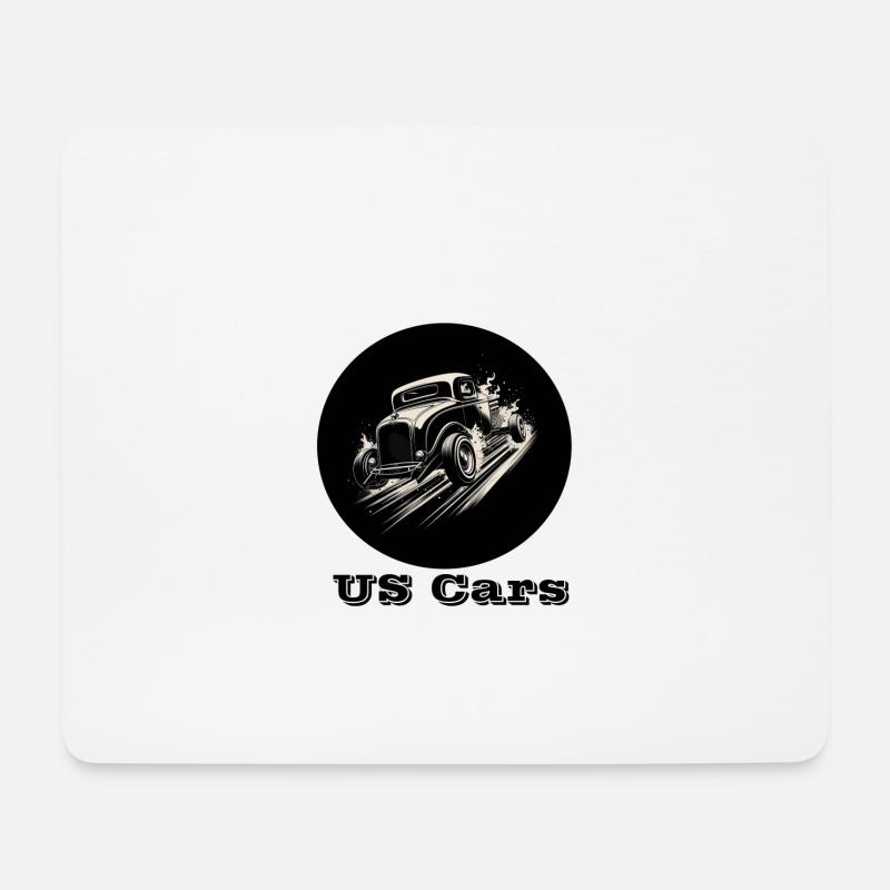 Voitures américaines - Tapis de souris (format paysage) - blanc