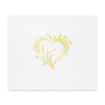 Herz Gold Flamme - Mousepad (Querformat) - Weiß - Vorne