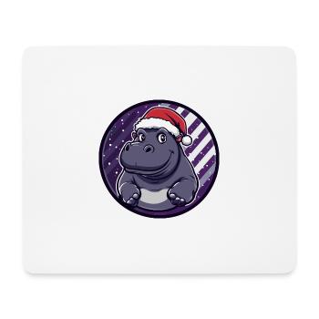 Nilpferd Weihnachten X-Mas - Mousepad (Querformat) - Weiß - Vorne