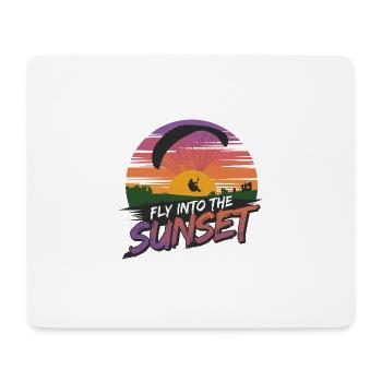 Gleitschirmfliegen Fly Into Sunset Abenteuer - Mousepad (Querformat) - Weiß - Vorne