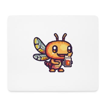 Libelle Pixel Bier - Mousepad (Querformat) - Weiß - Vorne