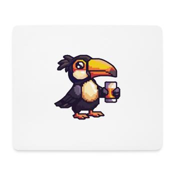 Bière Toucan Bird Pixel - Tapis de souris (format paysage) - blanc - Devant