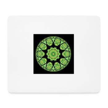Ornament green radial cosmic pattern mandala - Mouse Pad (horizontal) - white - Front
