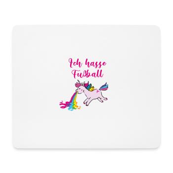 fußball,ich hasse fußball,,kotzendes einhorn - Mousepad (Querformat) - Weiß - Vorne