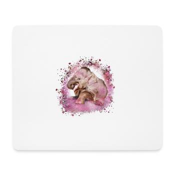 babyelefant,elefant,graffiti,rosa,malerei - Mousepad (Querformat) - Weiß - Vorne