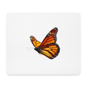 Papillon monarque en vol Design de la nature - Tapis de souris (format paysage) - blanc - Devant