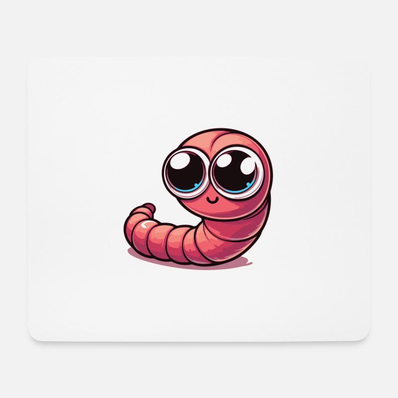 Kleiner Wurm - Mousepad (Querformat) - Weiß