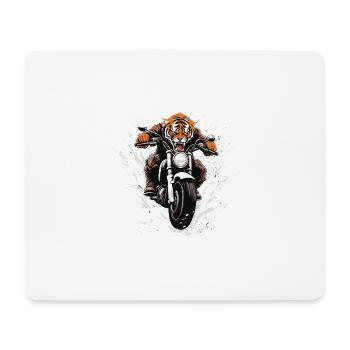 Tiger Motorrad Rider - Mousepad (Querformat) - Weiß - Vorne