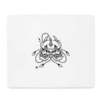 Doppelte Maske Oni - Mousepad (Querformat) - Weiß - Vorne