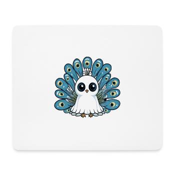 Peacock Bird Halloween Comic Ghost - Mouse Pad (horizontal) - white - Front