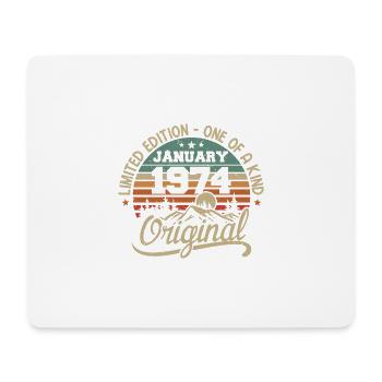 Januar 1974 I Geburtstage geboren im Januar 1974 - Mousepad (Querformat) - Weiß - Vorne