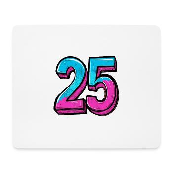 25 Zahl Bunt - Mousepad (Querformat) - Weiß - Vorne
