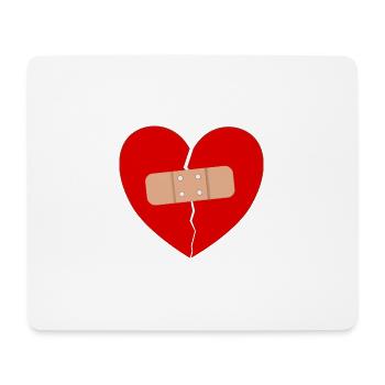 Zerbrochenes Herz Pflaster Liebe Geschenk Trauer - Mousepad (Querformat) - Weiß - Vorne